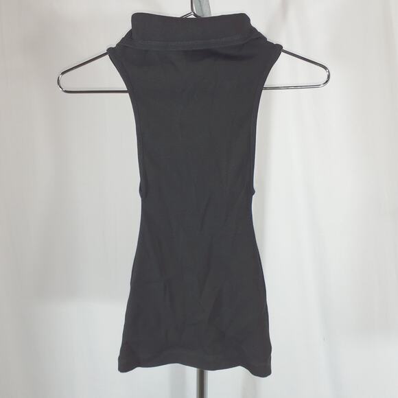 Alaia Crop Hooded Black Turtleneck Sweatshirt Size 36 - Picture 2 of 5